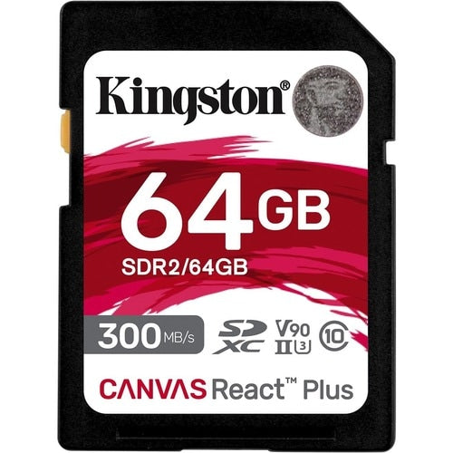 64GB CANVAS REACT + SDXC UHS-II 300R 260W U3 V90 FOR FULL HD 4K