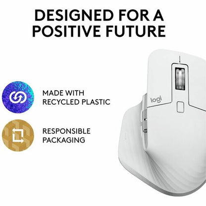 Logitech MX Master 3S Performance Wireless Mouse (Pale Grey) - Darkfield - Wireless