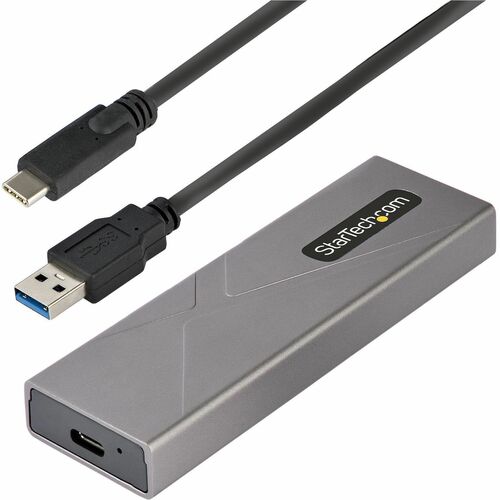 StarTech.com USB-C 10Gbps to M.2 NVMe or M.2 SATA SSD Enclosure, Tool-