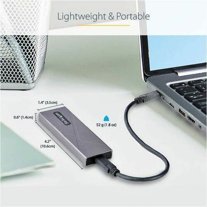 StarTech.com USB-C 10Gbps to M.2 NVMe or M.2 SATA SSD Enclosure, Tool-