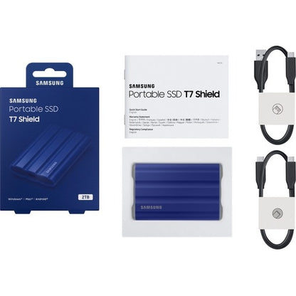 USB 3.2 GEN. 2 T7 SHIELD 2TB PORTABLE SSD - BLUE
