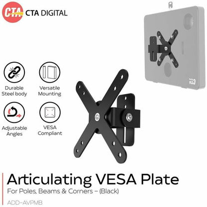 CTA Digital Articulating VESA Plate for Poles, Beams, and Corners - Bl