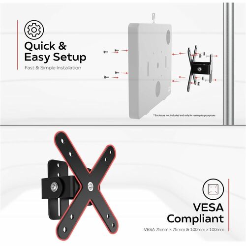 CTA Digital Articulating VESA Plate for Poles, Beams, and Corners - Bl