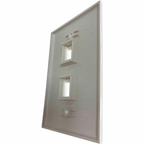 Placa de pared Keystone de una sola unidad Safe-IT de Tripp Lite by Eaton, de 2 puertos, antibacteriana