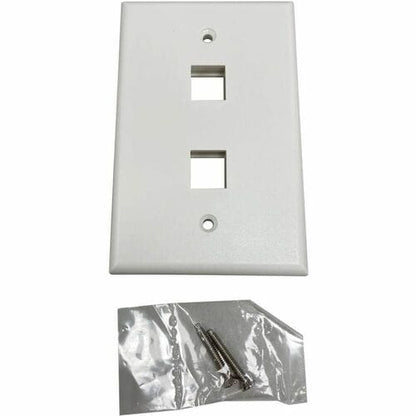 Placa de pared Keystone de una sola unidad Safe-IT de Tripp Lite by Eaton, de 2 puertos, antibacteriana