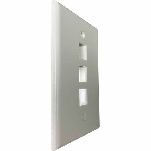 Placa de pared Keystone de una sola unidad Safe-IT de Tripp Lite by Eaton, 3 puertos, antibacteriana, color marfil M