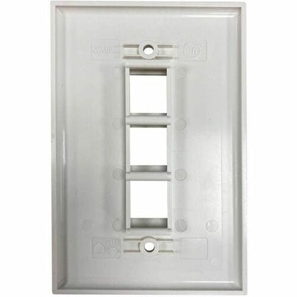 Placa de pared Keystone de una sola unidad Safe-IT de Tripp Lite by Eaton, 3 puertos, antibacteriana, color marfil M