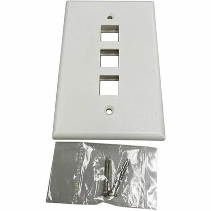 Placa de pared Keystone de una sola unidad Safe-IT de Tripp Lite by Eaton, 3 puertos, antibacteriana, color marfil M