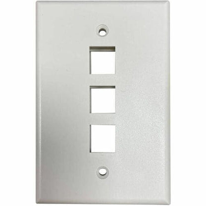 Placa de pared Keystone de una sola unidad Safe-IT de Tripp Lite by Eaton, 3 puertos, antibacteriana, color marfil M