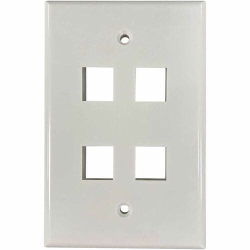 Placa de pared Keystone de una sola unidad Safe-IT de Tripp Lite by Eaton, 4 puertos, antibacteriana