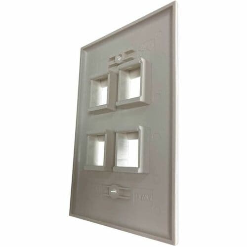 Placa de pared Keystone de una sola unidad Safe-IT de Tripp Lite by Eaton, 4 puertos, antibacteriana