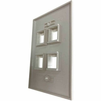 Placa de pared Keystone de una sola unidad Safe-IT de Tripp Lite by Eaton, 4 puertos, antibacteriana