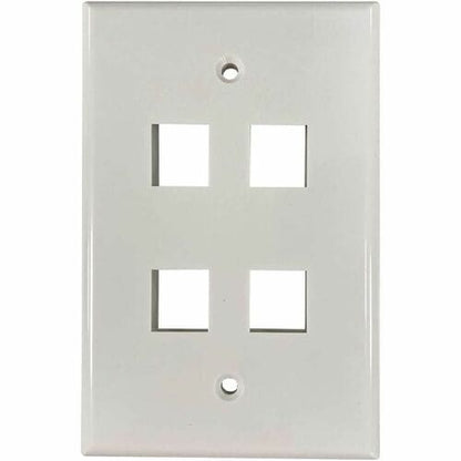 Placa de pared Keystone de una sola unidad Safe-IT de Tripp Lite by Eaton, 4 puertos, antibacteriana, color marfil G