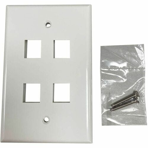 Placa de pared Keystone de una sola unidad Safe-IT de Tripp Lite by Eaton, 4 puertos, antibacteriana
