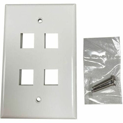 Placa de pared Keystone de una sola unidad Safe-IT de Tripp Lite by Eaton, 4 puertos, antibacteriana
