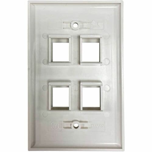Placa de pared Keystone de una sola unidad Safe-IT de Tripp Lite by Eaton, 4 puertos, antibacteriana