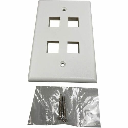 Placa de pared Keystone de una sola unidad Safe-IT de Tripp Lite by Eaton, 4 puertos, antibacteriana
