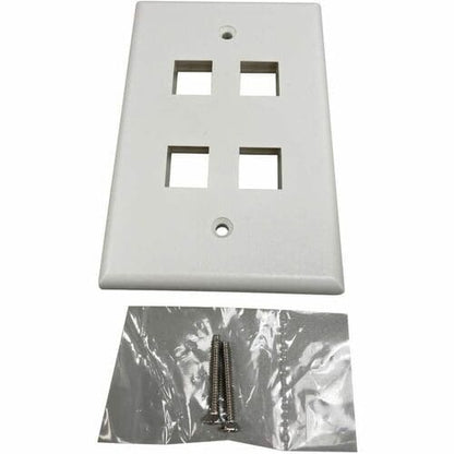 Placa de pared Keystone de una sola unidad Safe-IT de Tripp Lite by Eaton, 4 puertos, antibacteriana