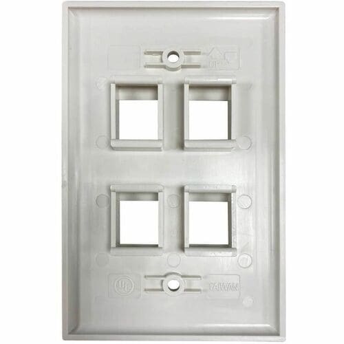 Placa de pared Keystone de una sola unidad Safe-IT de Tripp Lite by Eaton, 4 puertos, antibacteriana