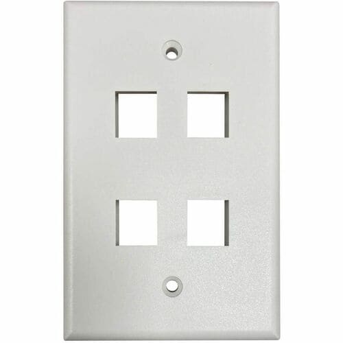 Placa de pared Keystone de una sola unidad Safe-IT de Tripp Lite by Eaton, 4 puertos, antibacteriana