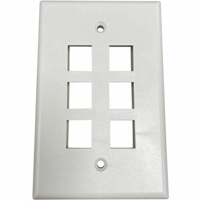 Placa de pared Keystone de una sola unidad Safe-IT de Tripp Lite by Eaton, 6 puertos, antibacteriana, color marfil M