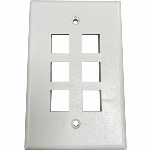 Placa de pared Keystone de una sola unidad Safe-IT de Tripp Lite by Eaton, 6 puertos, antibacteriana