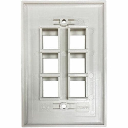 Placa de pared Keystone de una sola unidad Safe-IT de Tripp Lite by Eaton, 6 puertos, antibacteriana