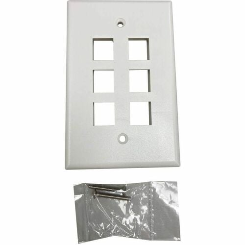 Placa de pared Keystone de una sola unidad Safe-IT de Tripp Lite by Eaton, 6 puertos, antibacteriana