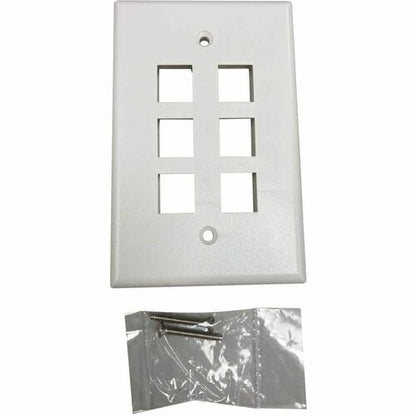 Placa de pared Keystone de una sola unidad Safe-IT de Tripp Lite by Eaton, 6 puertos, antibacteriana