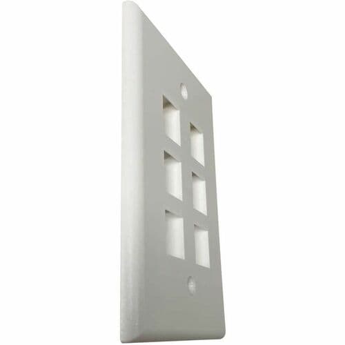 Placa de pared Keystone de una sola unidad Safe-IT de Tripp Lite by Eaton, 6 puertos, antibacteriana, color marfil M