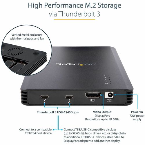 GABINETE THUNDERBOLT 3 NVME DE 4 BAHÍAS M.2 NVME 40 GBPS PCIE