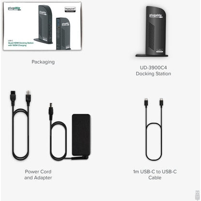 Plugable Plugable USB-C Quad HDMI Docking Station - for Notebook, Monitor - Memo