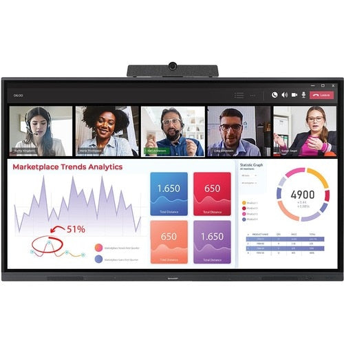 65IN SHARP INTERACTIVE TOUCH DISP 4KUHD MULTITOUCH USBC