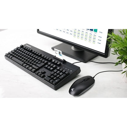 Clavier 104 touches conforme à la norme TAA, souris 3 boutons avec CAC intégré