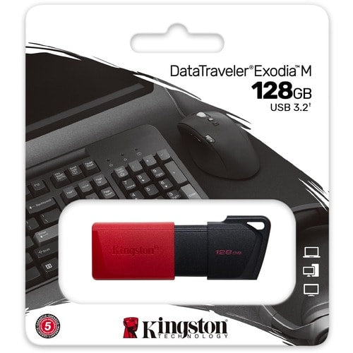 128GB USB3.2 GEN1 DATATRAVELER EXODIA M BLACK + RED
