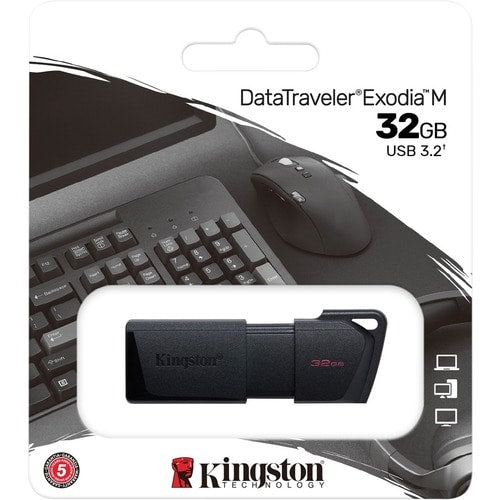 32GB USB3.2 GEN 1 DATATRAVELER EXODIA M BLACK + BLACK