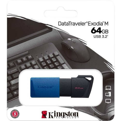64GB USB3.2 GEN 1 DATATRAVELER EXODIA M BLACK + BLUE