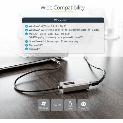ADAPTADOR USB-C A RJ45 ENET GRIS Y NEGRO DE 30 CM PARA WIN/MACOS/LINUX
