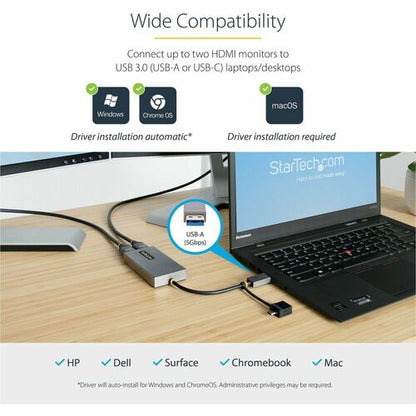 Adaptador USB a HDMI dual de StarTech.com