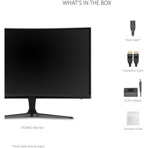 Moniteur LED incurvé Full HD ViewSonic OMNI VX2418C 24 pouces - 16:9 - Noir