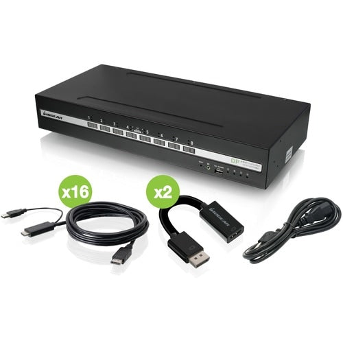 8 puertos de visualización dual HDMI UNI SEC KVM SW con audio CAC PP4 TAA
