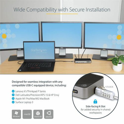 Station d'accueil USB-C pour trois écrans StarTech.com