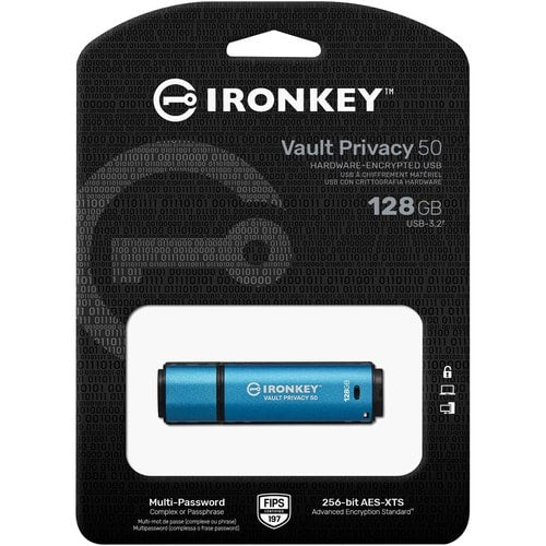 MULTI 1 128GB IRONKEY VAULT PRIVACY 50 AES-256 ENCRYP FIPS 197
