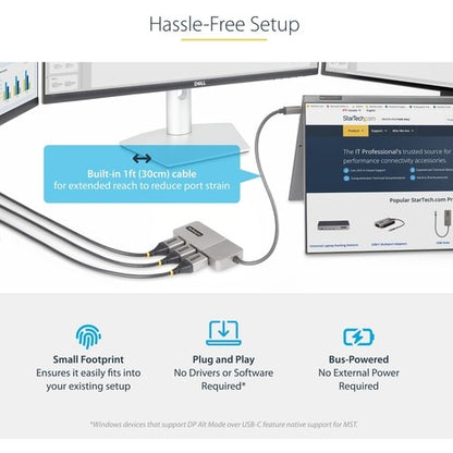 Adaptateur multi-écrans USB-C 3 ports StarTech.com