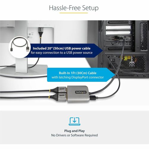 StarTech.com Dual-Monitor DisplayPort 1.4 Splitter