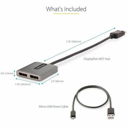 StarTech.com Dual-Monitor DisplayPort 1.4 Splitter