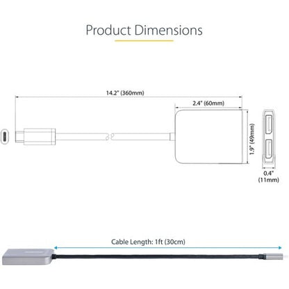 Adaptateur StarTech.com USB-C vers double DisplayPort 1.4