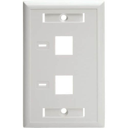 Tripp Lite - Placa frontal Keystone de 2 puertos, una sola salida, etiquetas de identificación, blanco, TAA - 2 x T
