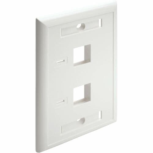 Tripp Lite - Placa frontal Keystone de 2 puertos, una sola salida, etiquetas de identificación, blanco, TAA - 2 x T
