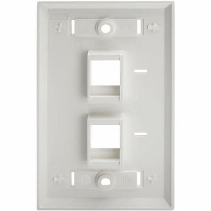 Tripp Lite - Placa frontal Keystone de 2 puertos, una sola salida, etiquetas de identificación, blanco, TAA - 2 x T
